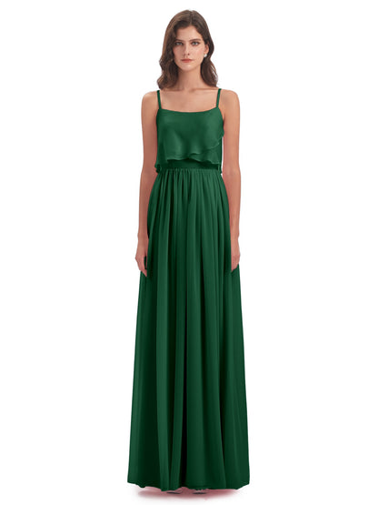 Riley A-line Spaghetti Straps Chiffon Bridesmaid Dresses
