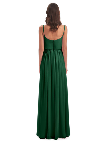 Riley A-line Spaghetti Straps Chiffon Bridesmaid Dresses