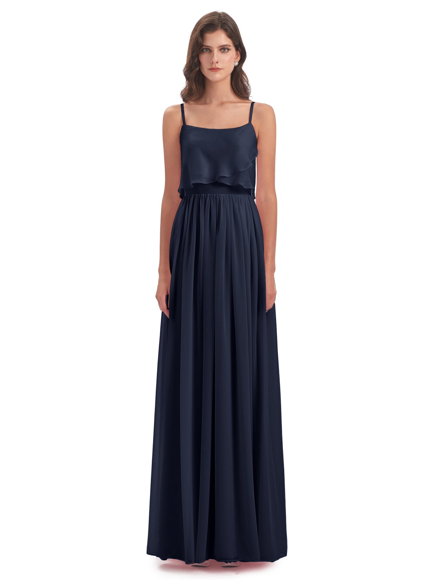 Riley A-line Spaghetti Straps Chiffon Bridesmaid Dresses