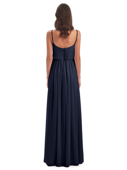 Riley A-line Spaghetti Straps Chiffon Bridesmaid Dresses