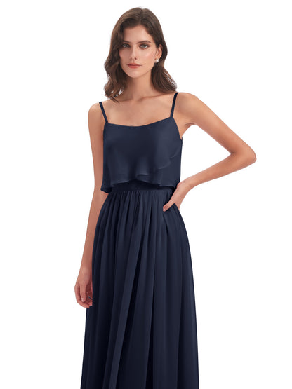 Riley A-line Spaghetti Straps Chiffon Bridesmaid Dresses
