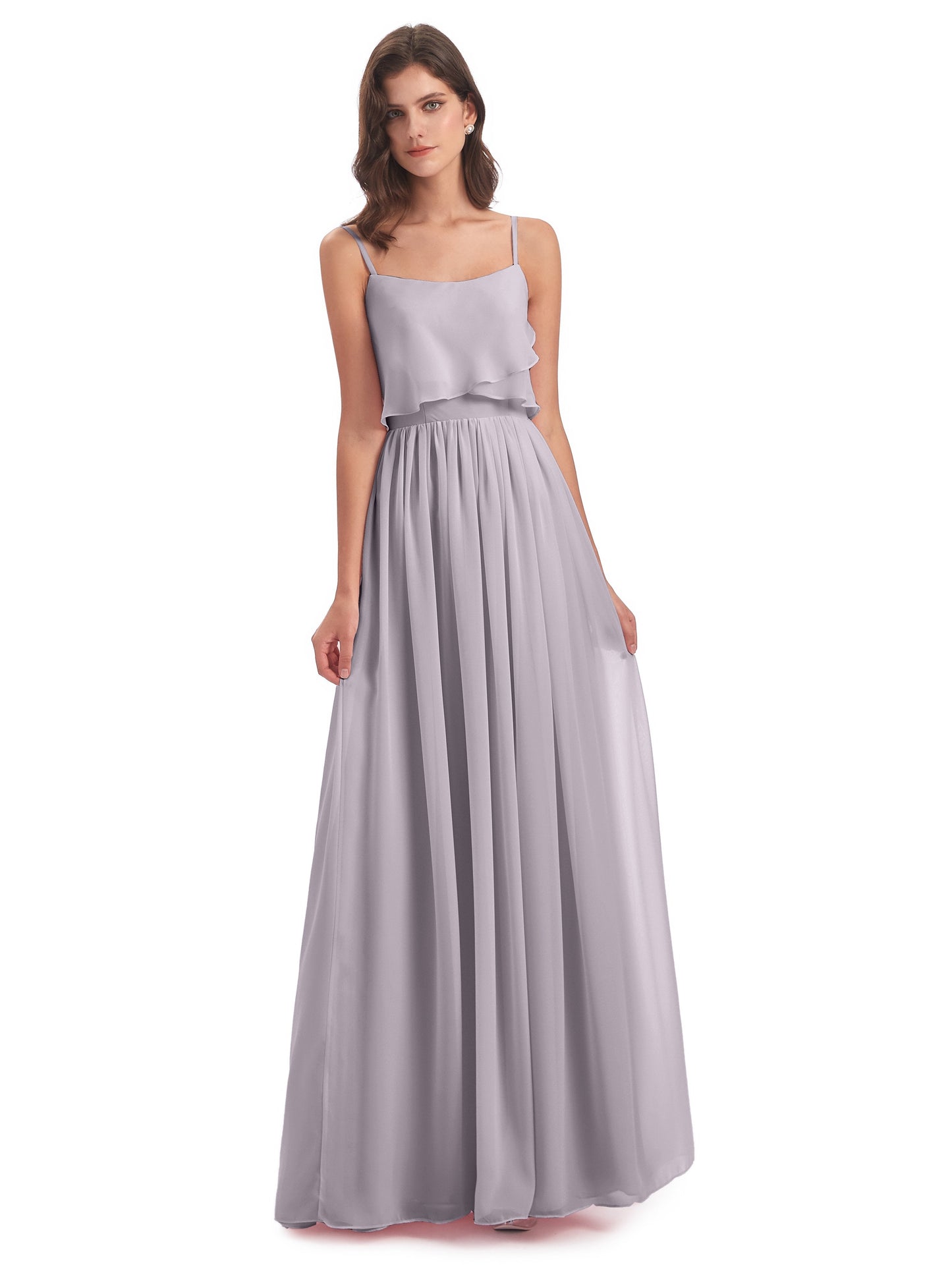 Riley A-line Spaghetti Straps Chiffon Bridesmaid Dresses
