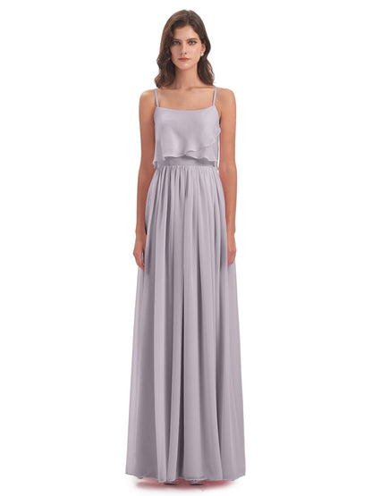 Riley A-line Spaghetti Straps Chiffon Bridesmaid Dresses