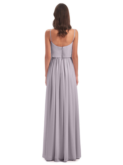 Riley A-line Spaghetti Straps Chiffon Bridesmaid Dresses