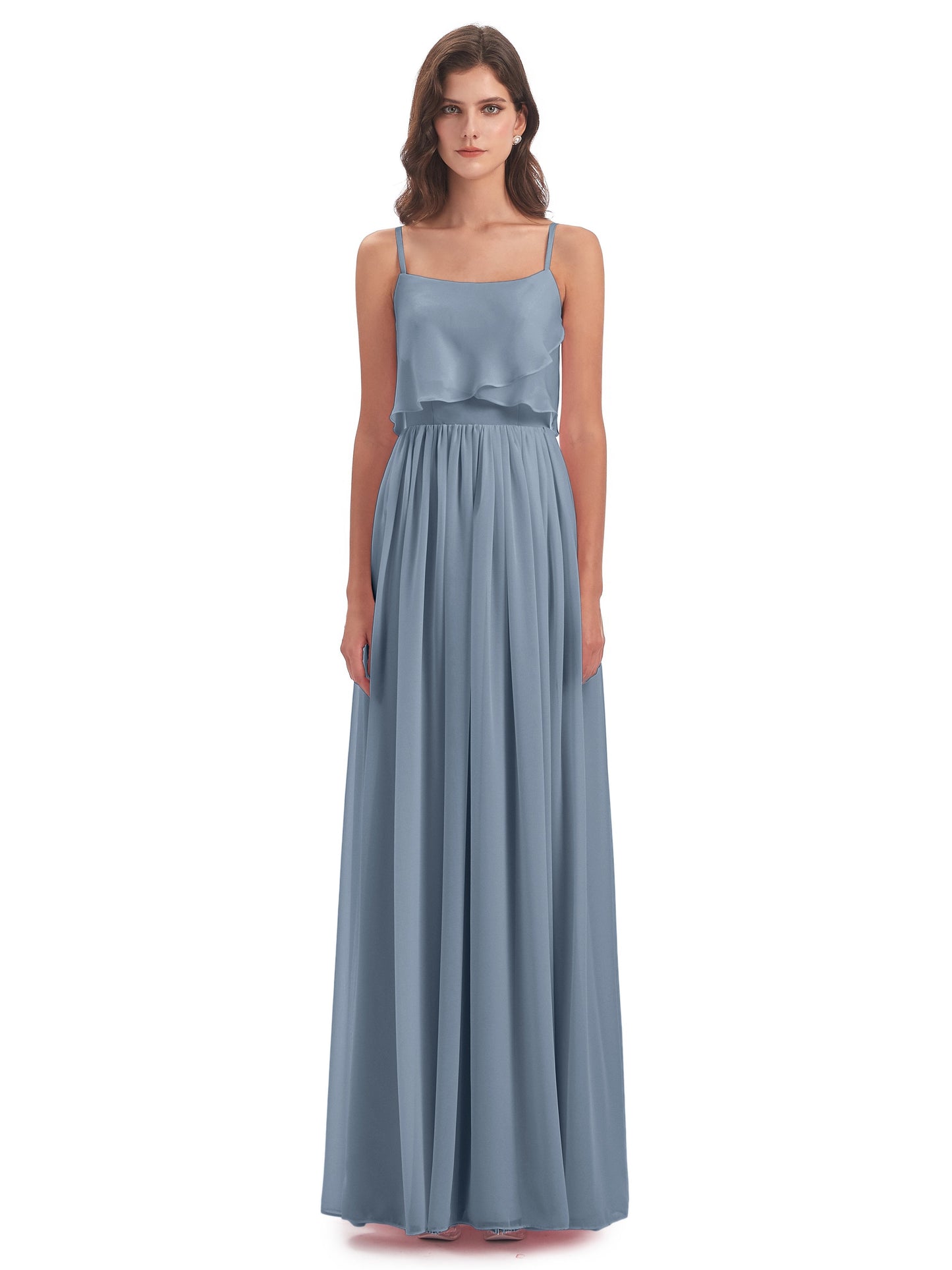 Riley A-line Spaghetti Straps Chiffon Bridesmaid Dresses