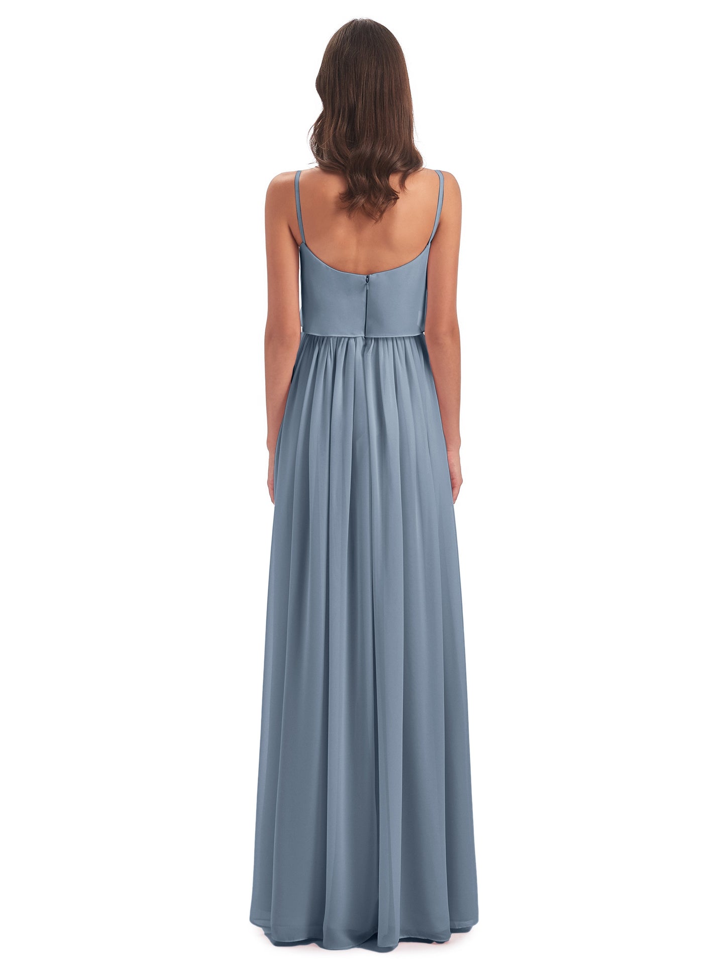 Riley A-line Spaghetti Straps Chiffon Bridesmaid Dresses