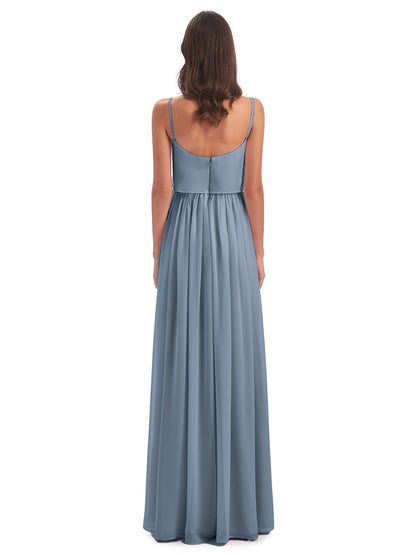 Riley A-line Spaghetti Straps Chiffon Bridesmaid Dresses