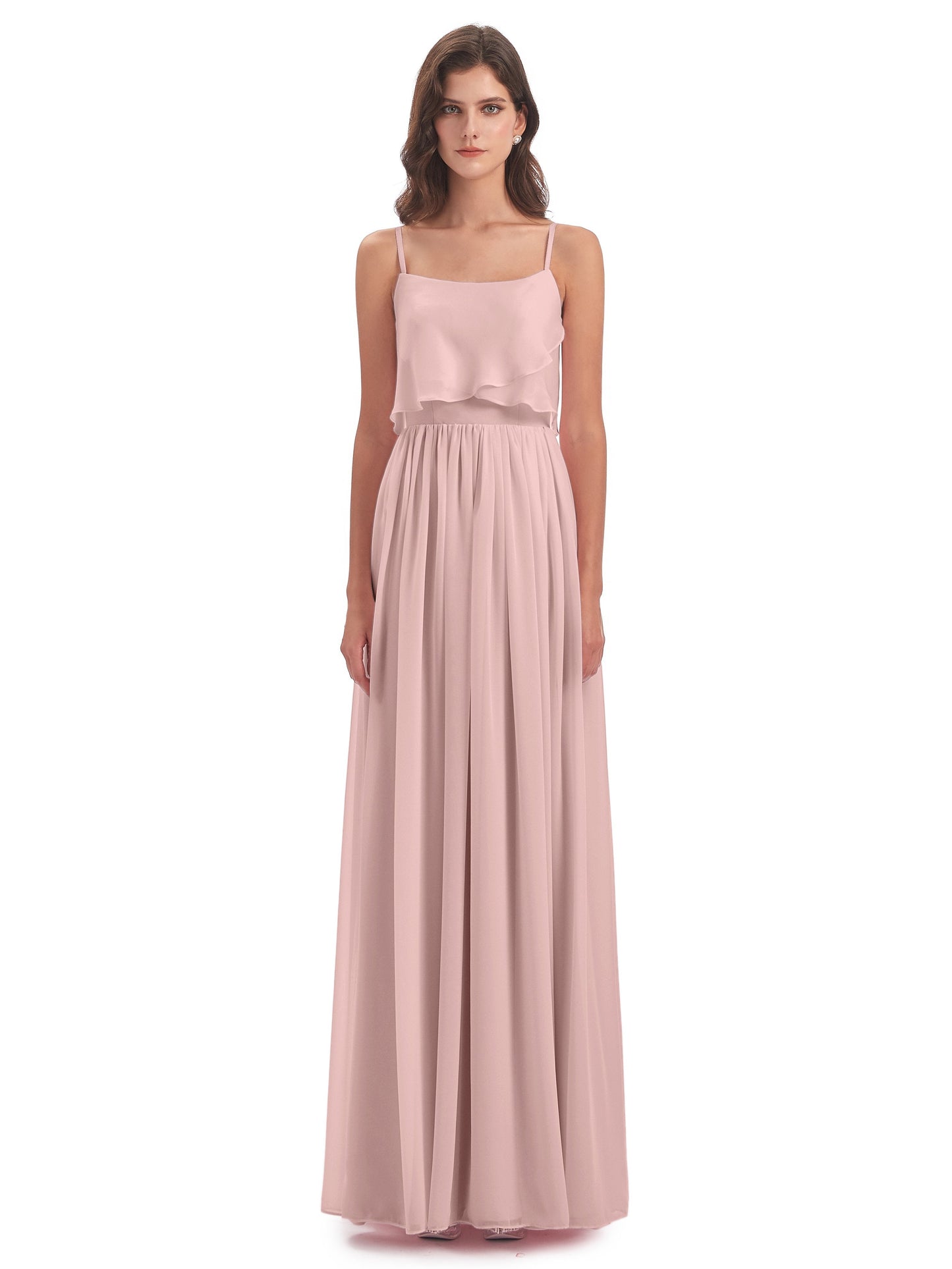 Riley A-line Spaghetti Straps Chiffon Bridesmaid Dresses