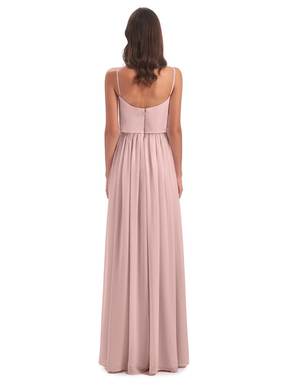Riley A-line Spaghetti Straps Chiffon Bridesmaid Dresses