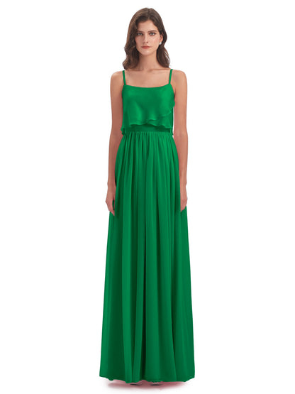 Riley A-line Spaghetti Straps Chiffon Bridesmaid Dresses