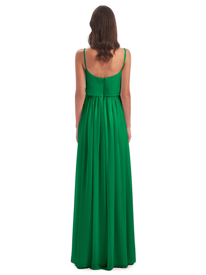 Riley A-line Spaghetti Straps Chiffon Bridesmaid Dresses
