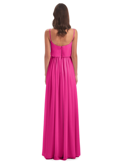 Riley A-line Spaghetti Straps Chiffon Bridesmaid Dresses