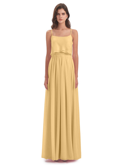 Riley A-line Spaghetti Straps Chiffon Bridesmaid Dresses