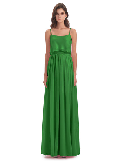 Riley A-line Spaghetti Straps Chiffon Bridesmaid Dresses