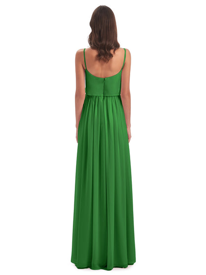 Riley A-line Spaghetti Straps Chiffon Bridesmaid Dresses