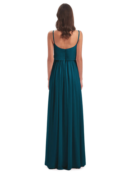 Riley A-line Spaghetti Straps Chiffon Bridesmaid Dresses