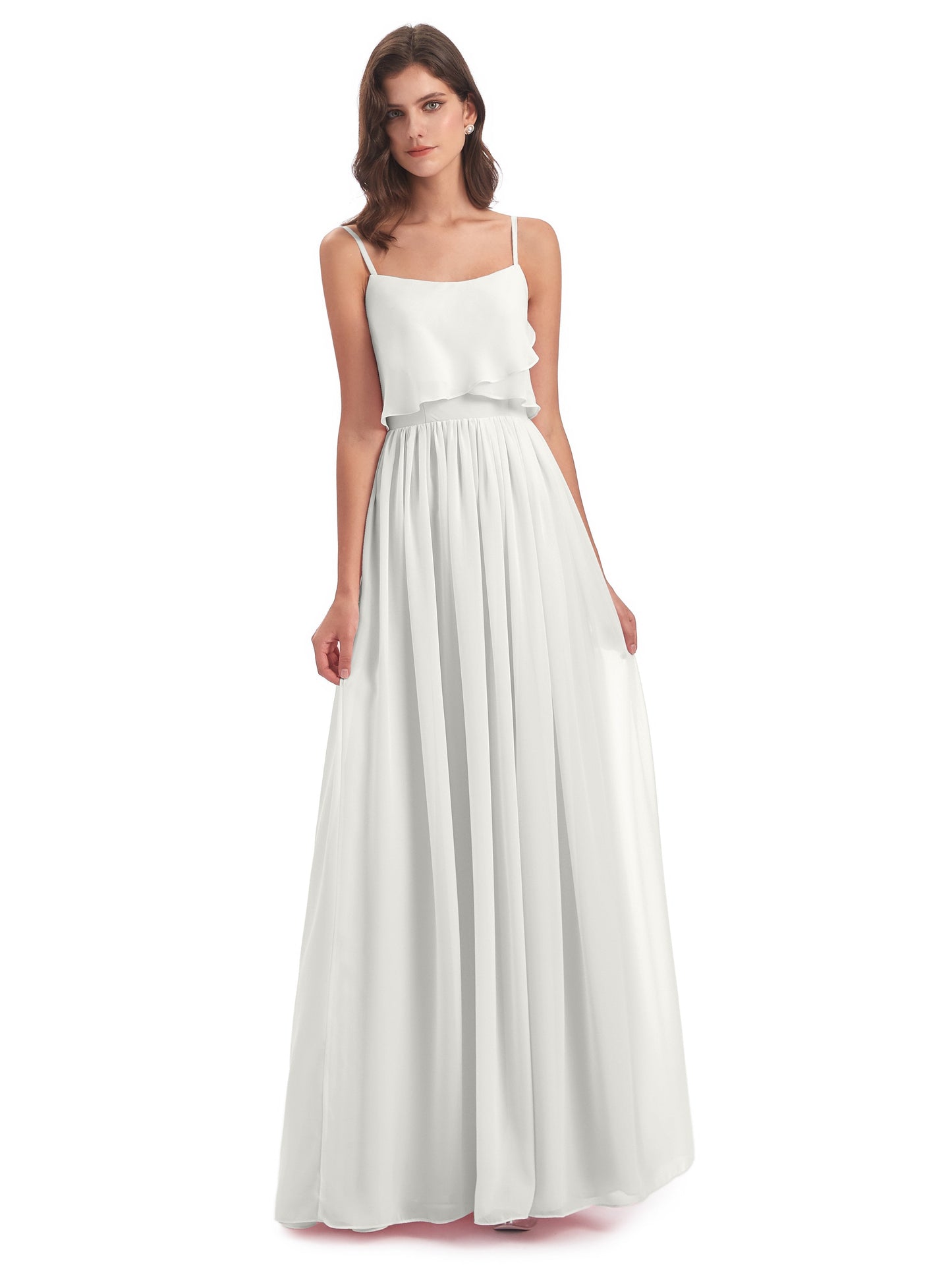 Riley A-line Spaghetti Straps Chiffon Bridesmaid Dresses