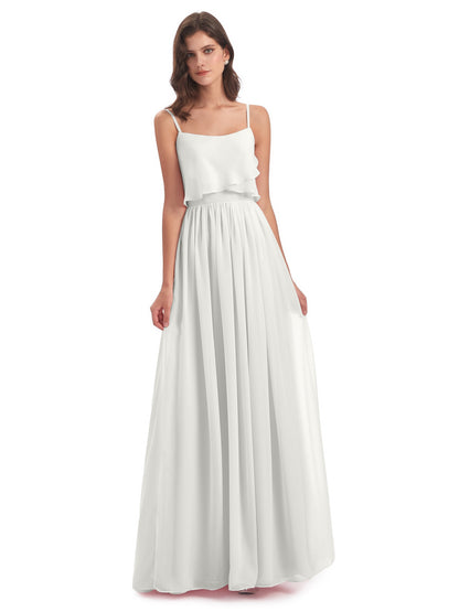 Riley A-line Spaghetti Straps Chiffon Bridesmaid Dresses