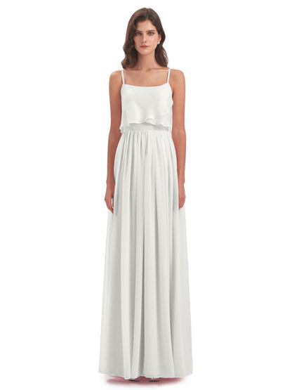 Riley A-line Spaghetti Straps Chiffon Bridesmaid Dresses