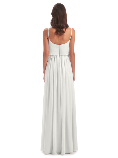 Riley A-line Spaghetti Straps Chiffon Bridesmaid Dresses