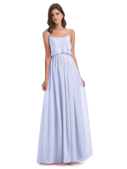 Riley A-line Spaghetti Straps Chiffon Bridesmaid Dresses