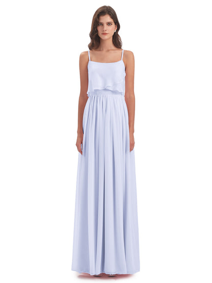 Riley A-line Spaghetti Straps Chiffon Bridesmaid Dresses