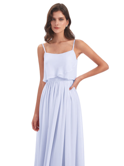 Riley A-line Spaghetti Straps Chiffon Bridesmaid Dresses