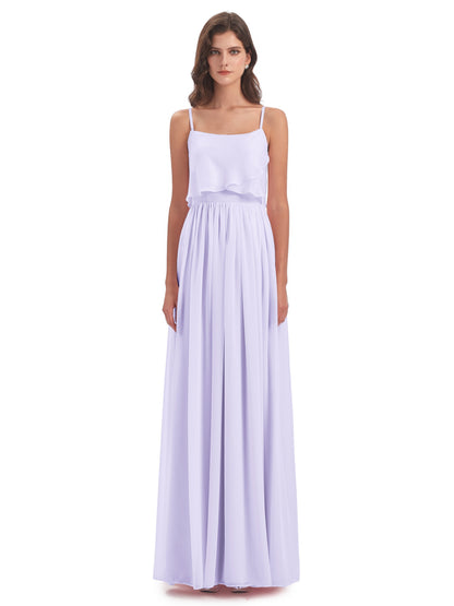 Riley A-line Spaghetti Straps Chiffon Bridesmaid Dresses