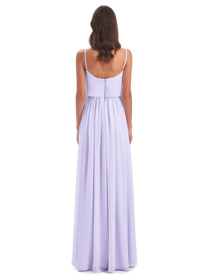 Riley A-line Spaghetti Straps Chiffon Bridesmaid Dresses