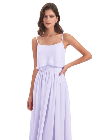 Riley A-line Spaghetti Straps Chiffon Bridesmaid Dresses