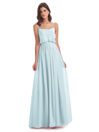 Riley A-line Spaghetti Straps Chiffon Bridesmaid Dresses