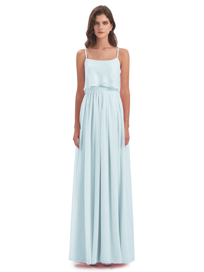 Riley A-line Spaghetti Straps Chiffon Bridesmaid Dresses