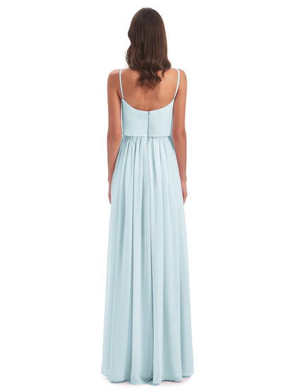Riley A-line Spaghetti Straps Chiffon Bridesmaid Dresses