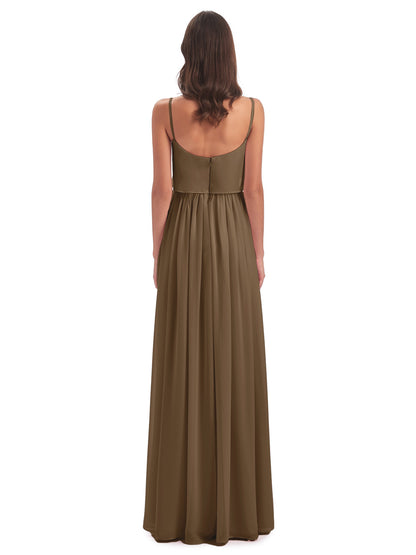 Riley A-line Spaghetti Straps Chiffon Bridesmaid Dresses