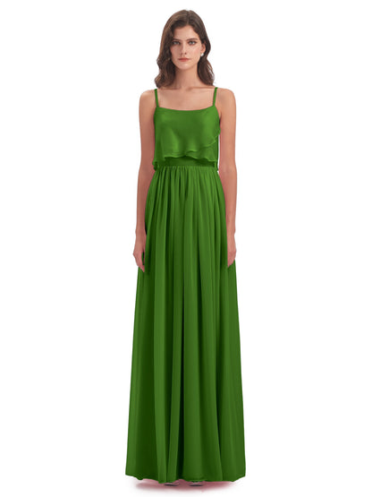Riley A-line Spaghetti Straps Chiffon Bridesmaid Dresses