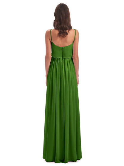 Riley A-line Spaghetti Straps Chiffon Bridesmaid Dresses