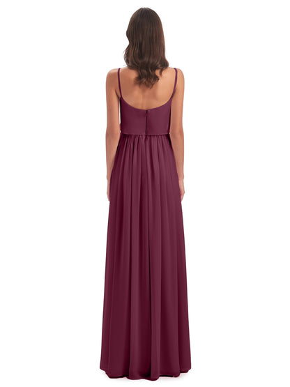 Riley A-line Spaghetti Straps Chiffon Bridesmaid Dresses