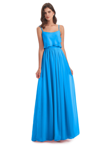 Riley A-line Spaghetti Straps Chiffon Bridesmaid Dresses