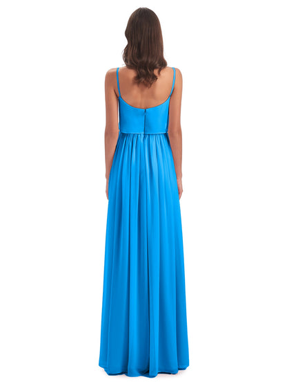 Riley A-line Spaghetti Straps Chiffon Bridesmaid Dresses