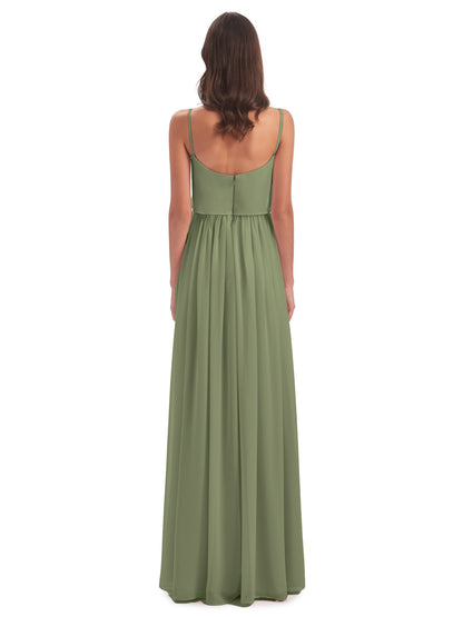 Riley A-line Spaghetti Straps Chiffon Bridesmaid Dresses