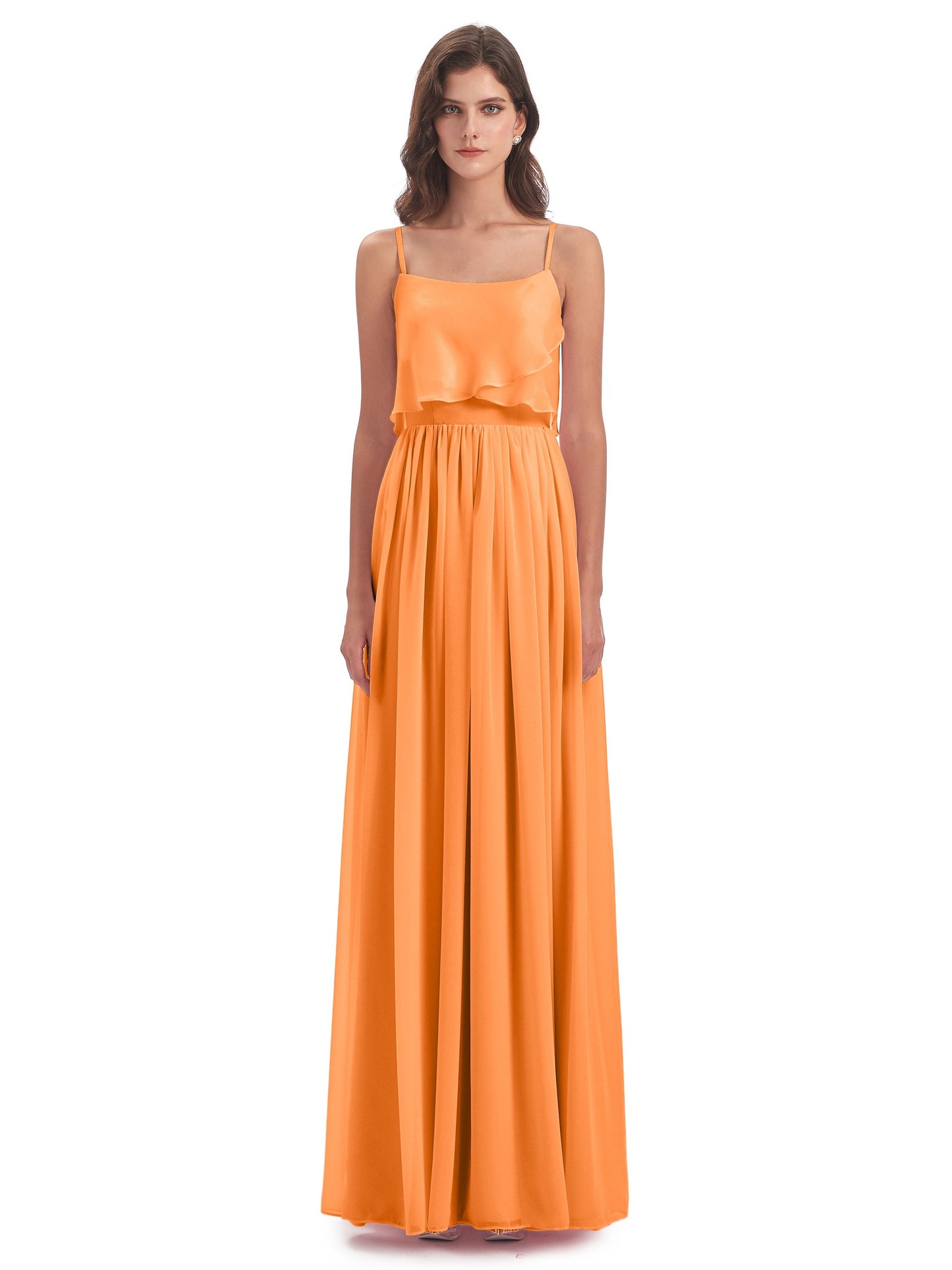 Riley A-line Spaghetti Straps Chiffon Bridesmaid Dresses
