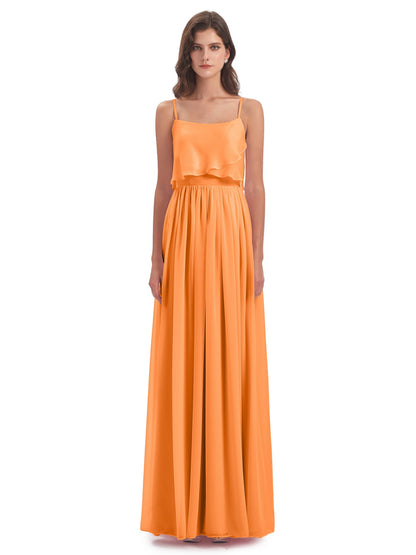 Riley A-line Spaghetti Straps Chiffon Bridesmaid Dresses