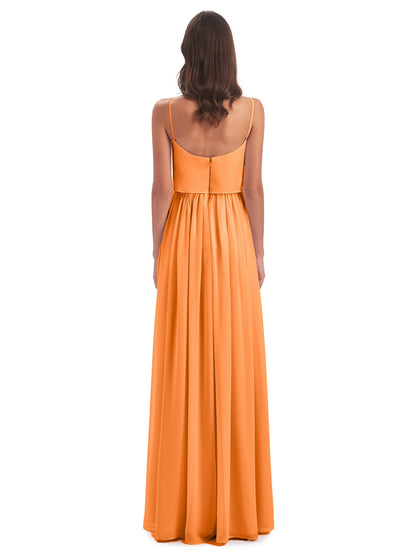 Riley A-line Spaghetti Straps Chiffon Bridesmaid Dresses