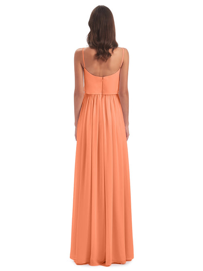 Riley A-line Spaghetti Straps Chiffon Bridesmaid Dresses