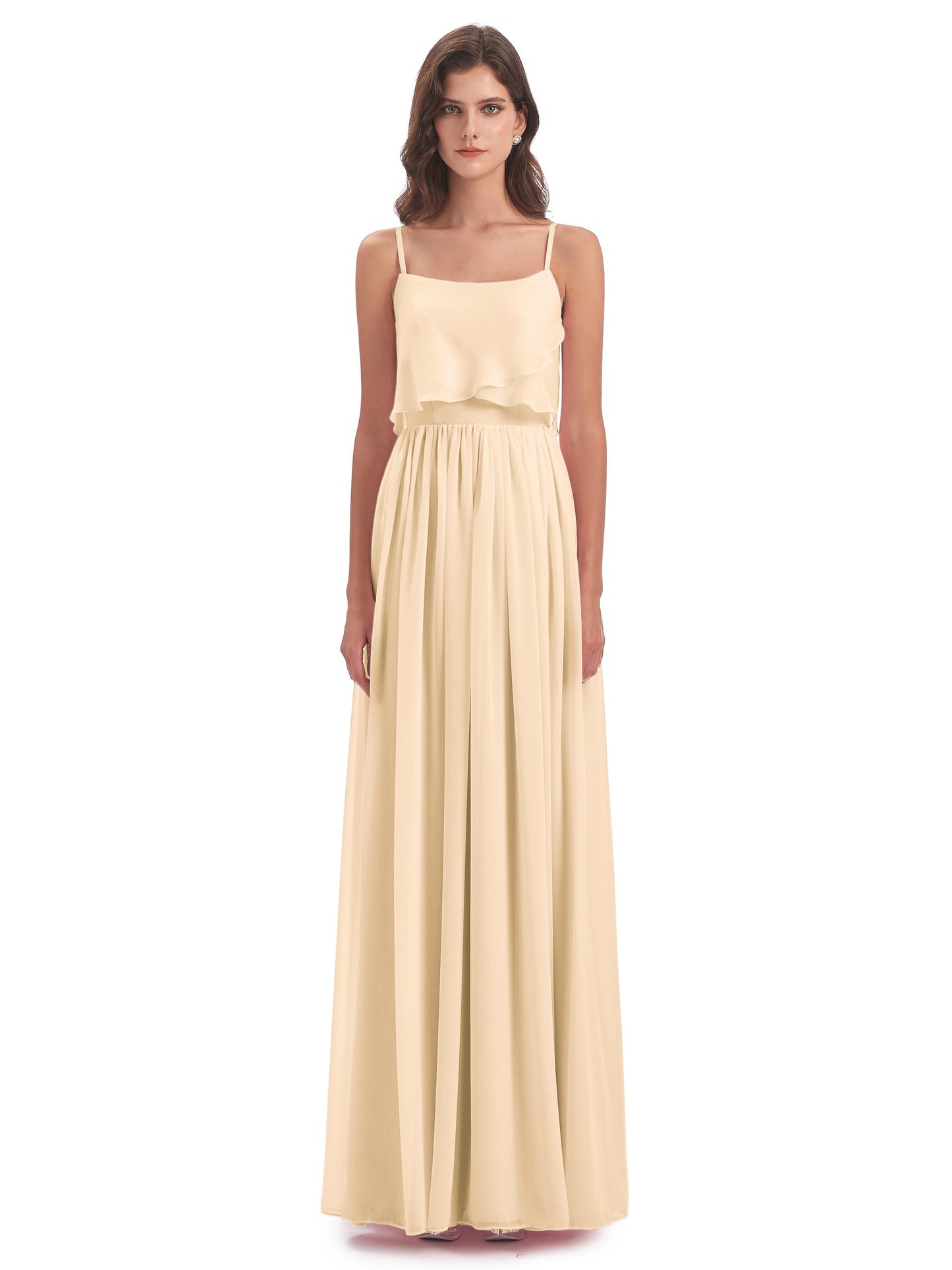 Riley A-line Spaghetti Straps Chiffon Bridesmaid Dresses