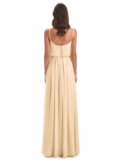 Riley A-line Spaghetti Straps Chiffon Bridesmaid Dresses