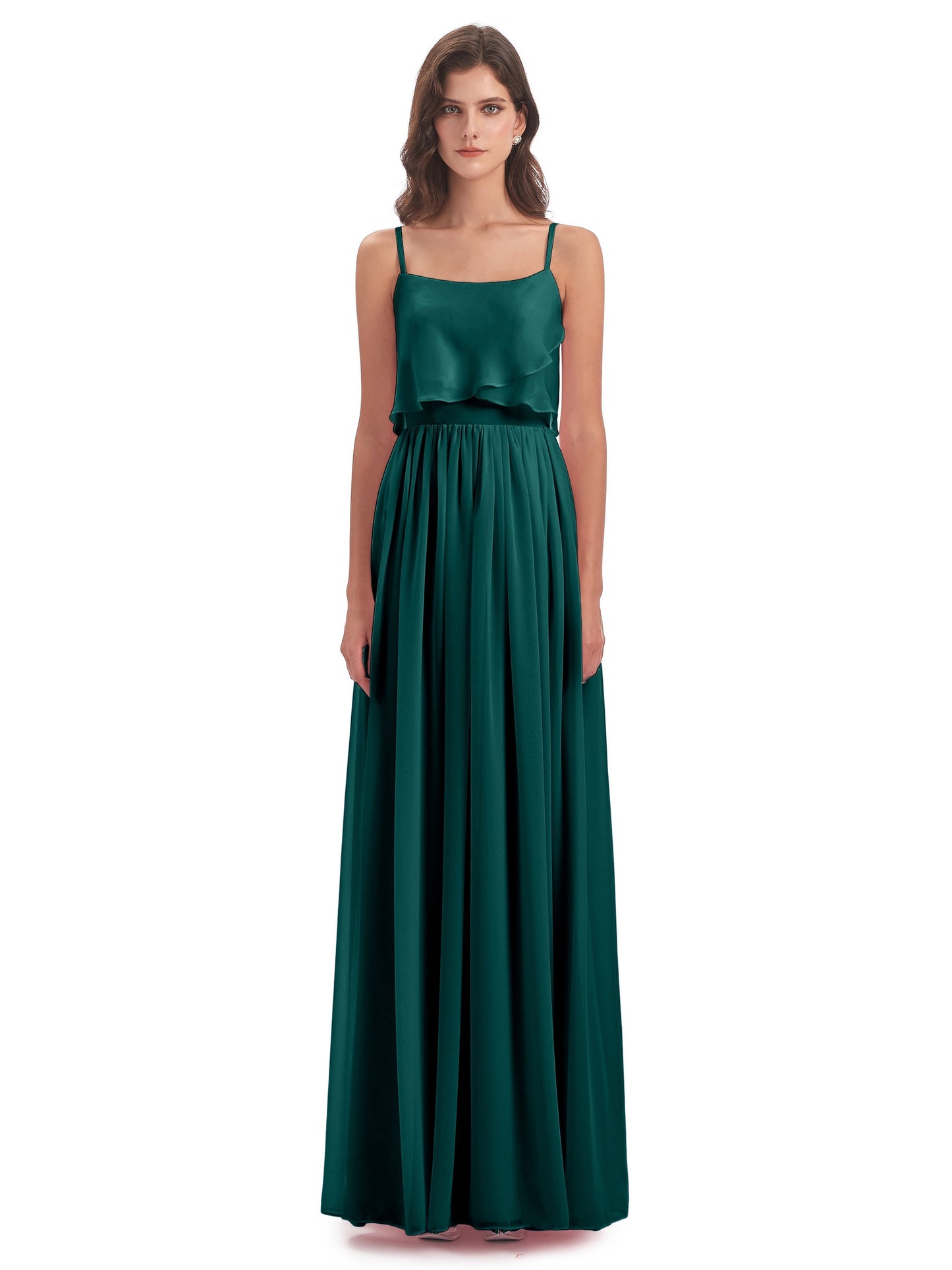 Riley A-line Spaghetti Straps Chiffon Bridesmaid Dresses