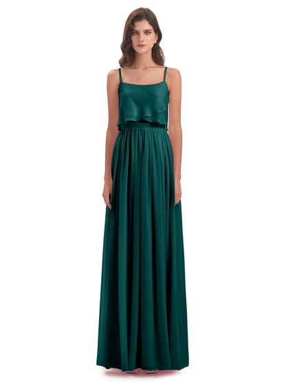 Riley A-line Spaghetti Straps Chiffon Bridesmaid Dresses