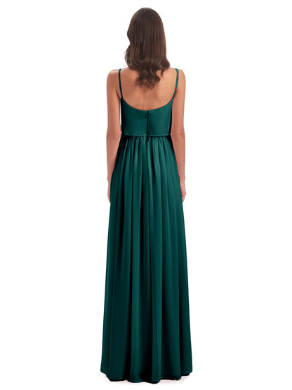 Riley A-line Spaghetti Straps Chiffon Bridesmaid Dresses