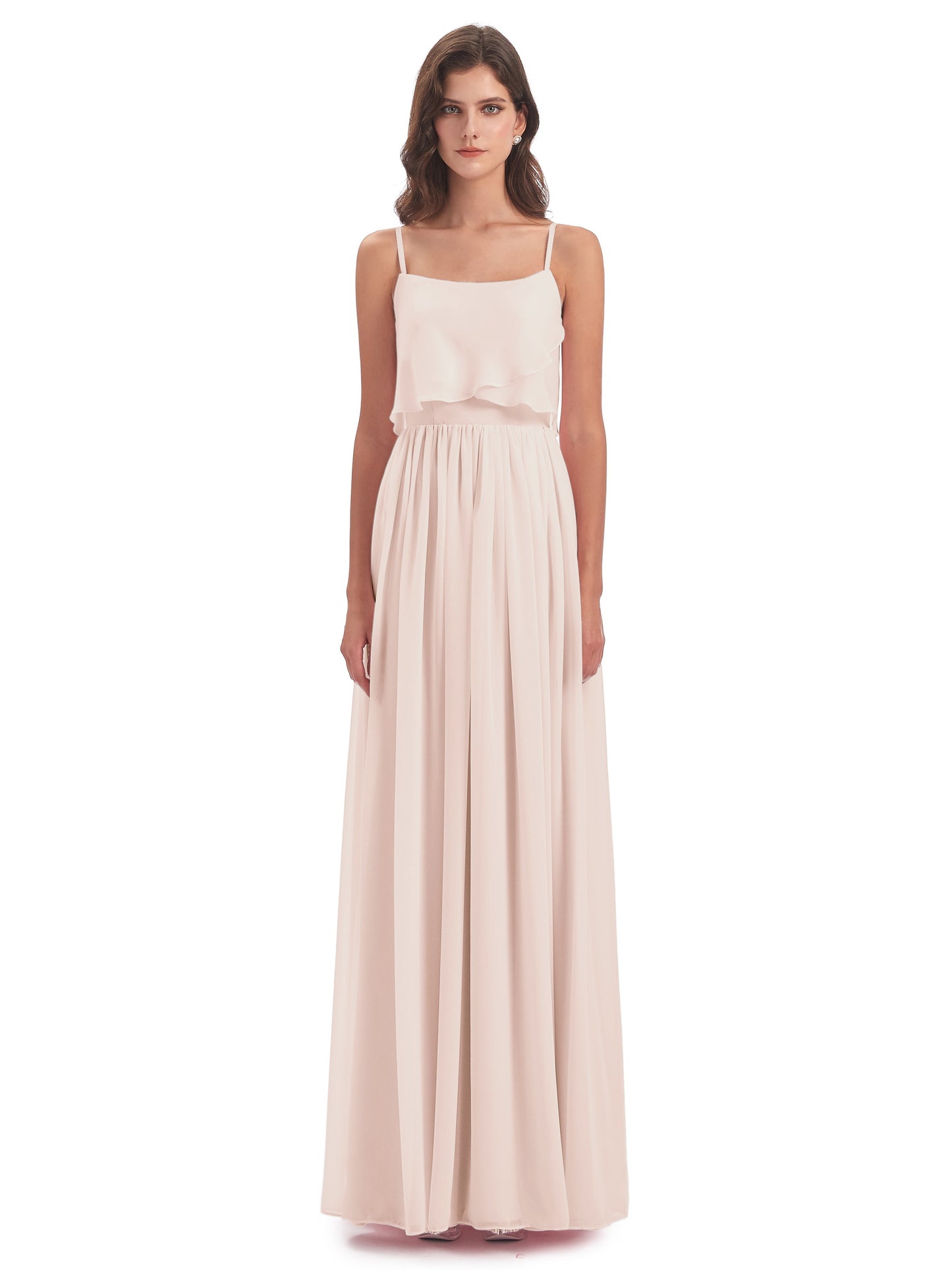 Riley A-line Spaghetti Straps Chiffon Bridesmaid Dresses